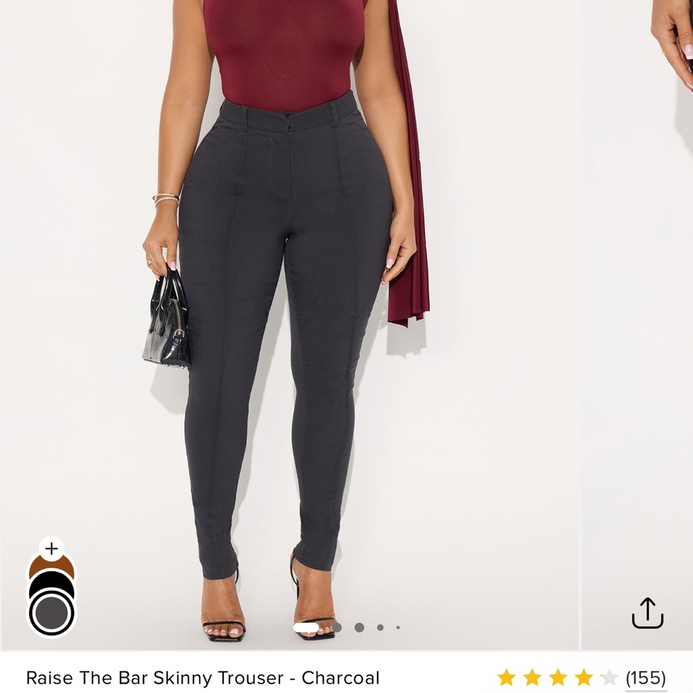 Fashion Nova charcoal skinny trousers size small NWT